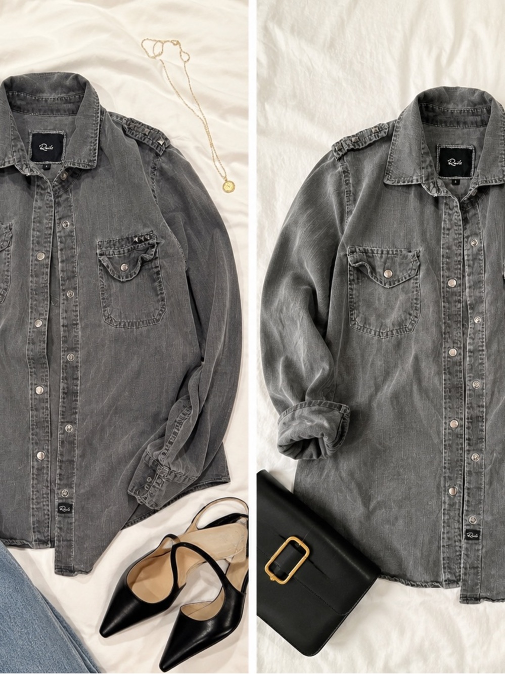 Rails Gray Washed Button-Up Shirt